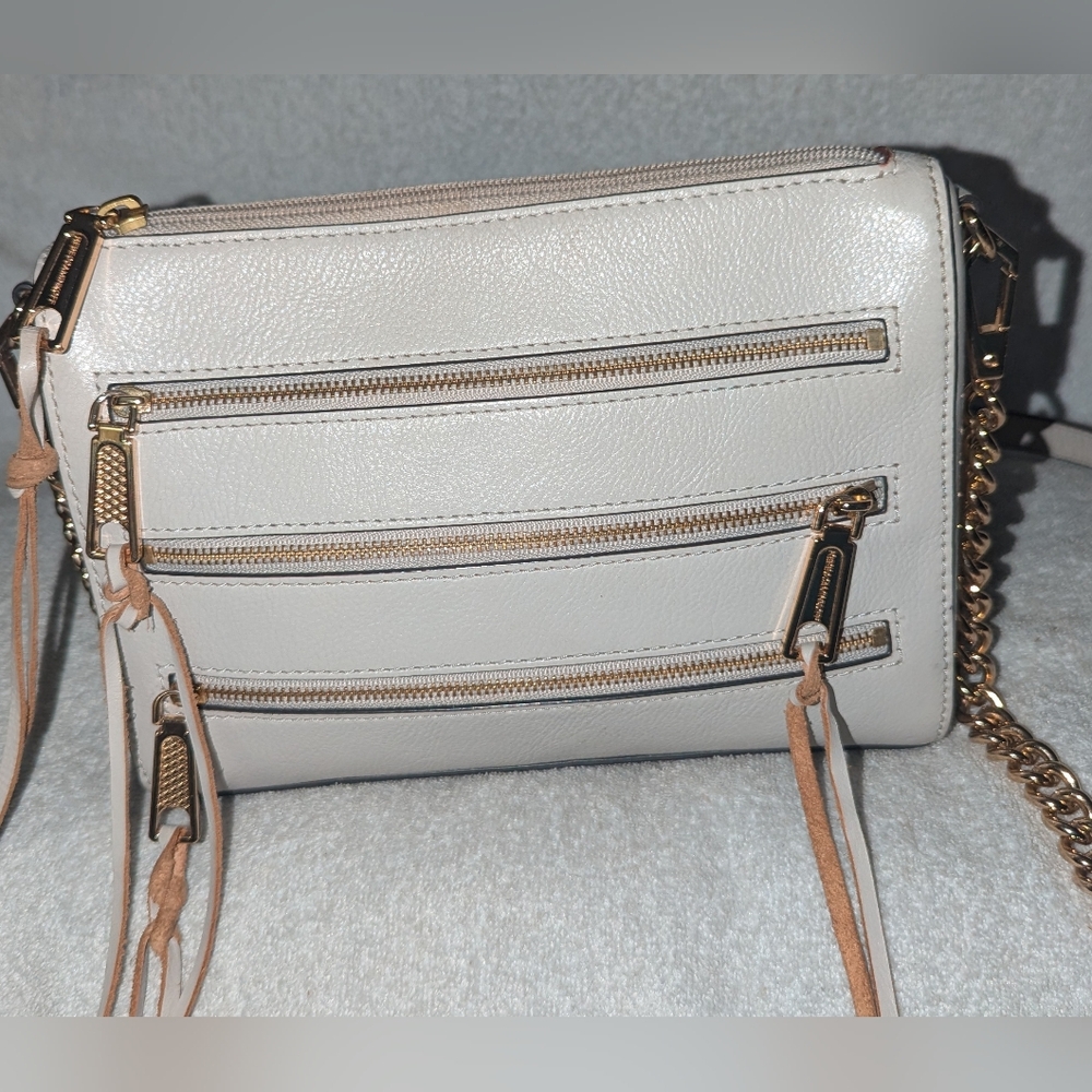 Rebecca Minkoff Panama mini 5 zip leather crossbody bag.
